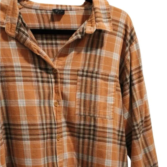 Cotton On Orange Plaid Women's Top - Picture 8 of 8